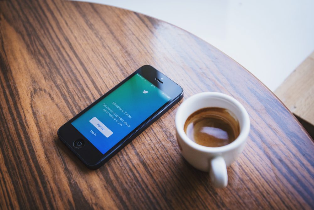 coffee and phone on twitter